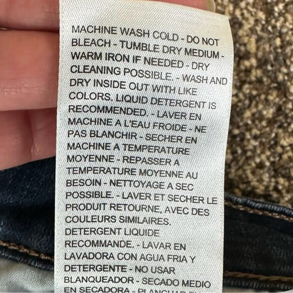 Levi's 711 Skinny Jeans Cropped Raw Hem Dark Wash Size 18W - Picture 5 of 6